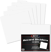 Load image into Gallery viewer, BCW 33 RPM (12'') Vinyl Dividers - pack of 3s
