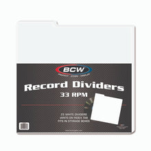 Load image into Gallery viewer, BCW 33 RPM (12'') Vinyl Dividers - pack of 3s