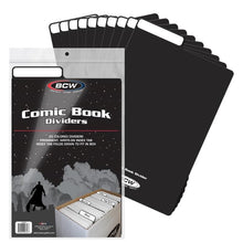 Load image into Gallery viewer, BCW Tall Comic Dividers- Black (Pack of 3s)