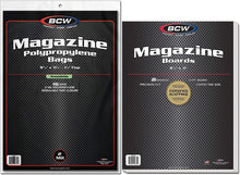 Load image into Gallery viewer, BCW Resealable Magazine Poly Bags and Magazine Backer Boards (Pack of 10s)
