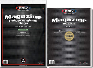 BCW Resealable Magazine Poly Bags and Magazine Backer Boards (Pack of 10s)