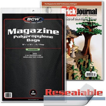 Load image into Gallery viewer, BCW Resealable Magazine Poly Bags and Magazine Backer Boards (Pack of 10s)
