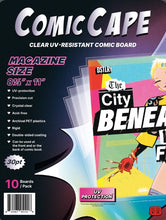 Load image into Gallery viewer, Magazine Comic Cape - Clear UV-Resistant Comic Boards (Pack of 10 pcs)
