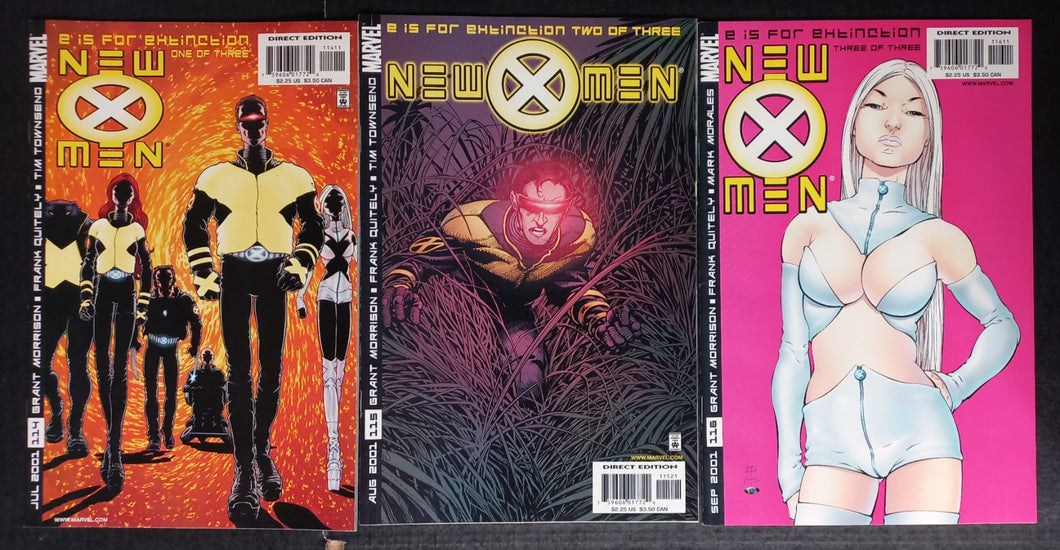 X-Men 114-116 (2001) E is for Extinction complete