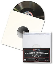 Load image into Gallery viewer, BCW 33RPM 2mm Outer Sleeves + Polylined Paper (with hole) Inner Sleeves (Packs of 10s)
