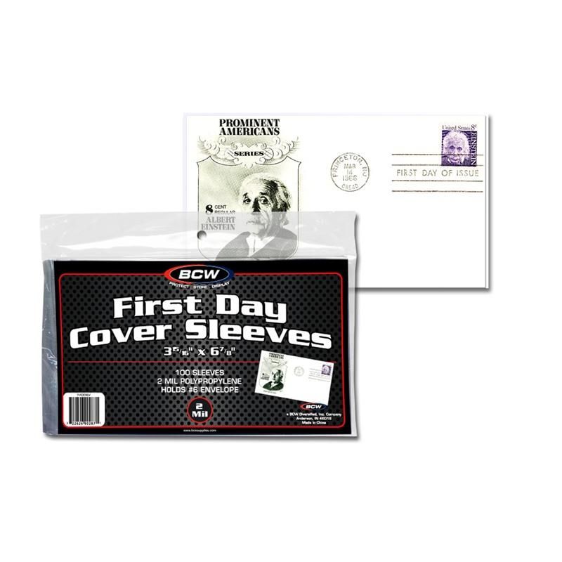 BCW First Day Cover Sleeves and Toploaders - Archival / Acid Free