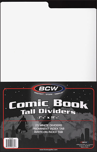 BCW Tall Comic Dividers- White (Pack of 3s)